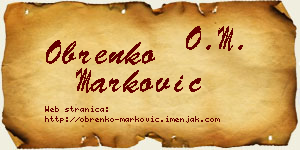 Obrenko Marković vizit kartica